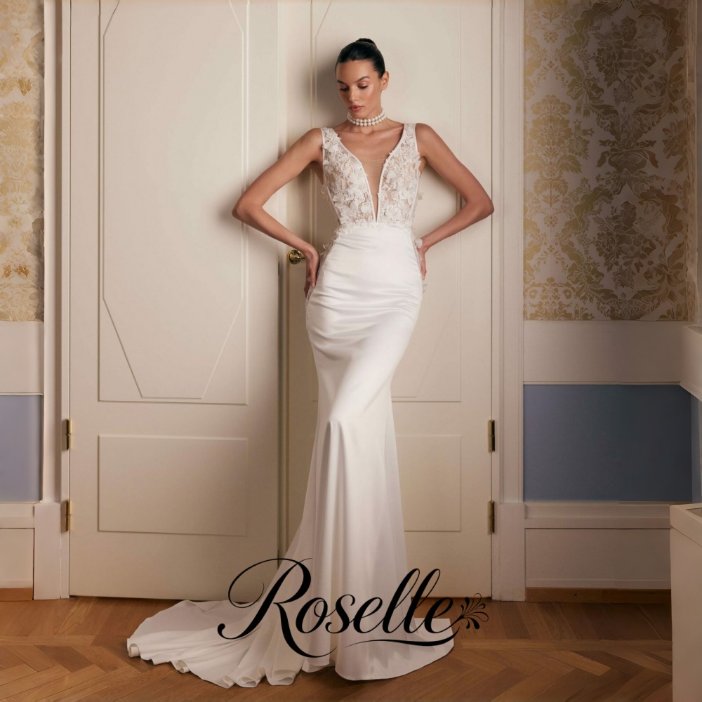 Wedding Qw - Свадебное платье ROSELLE с кружевным V-образным