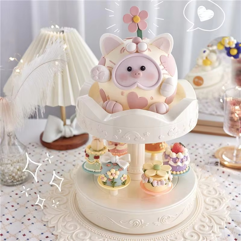 Wedding Cake Supply - 2-уровневая автоматическая вращающаяся подставка для торта,